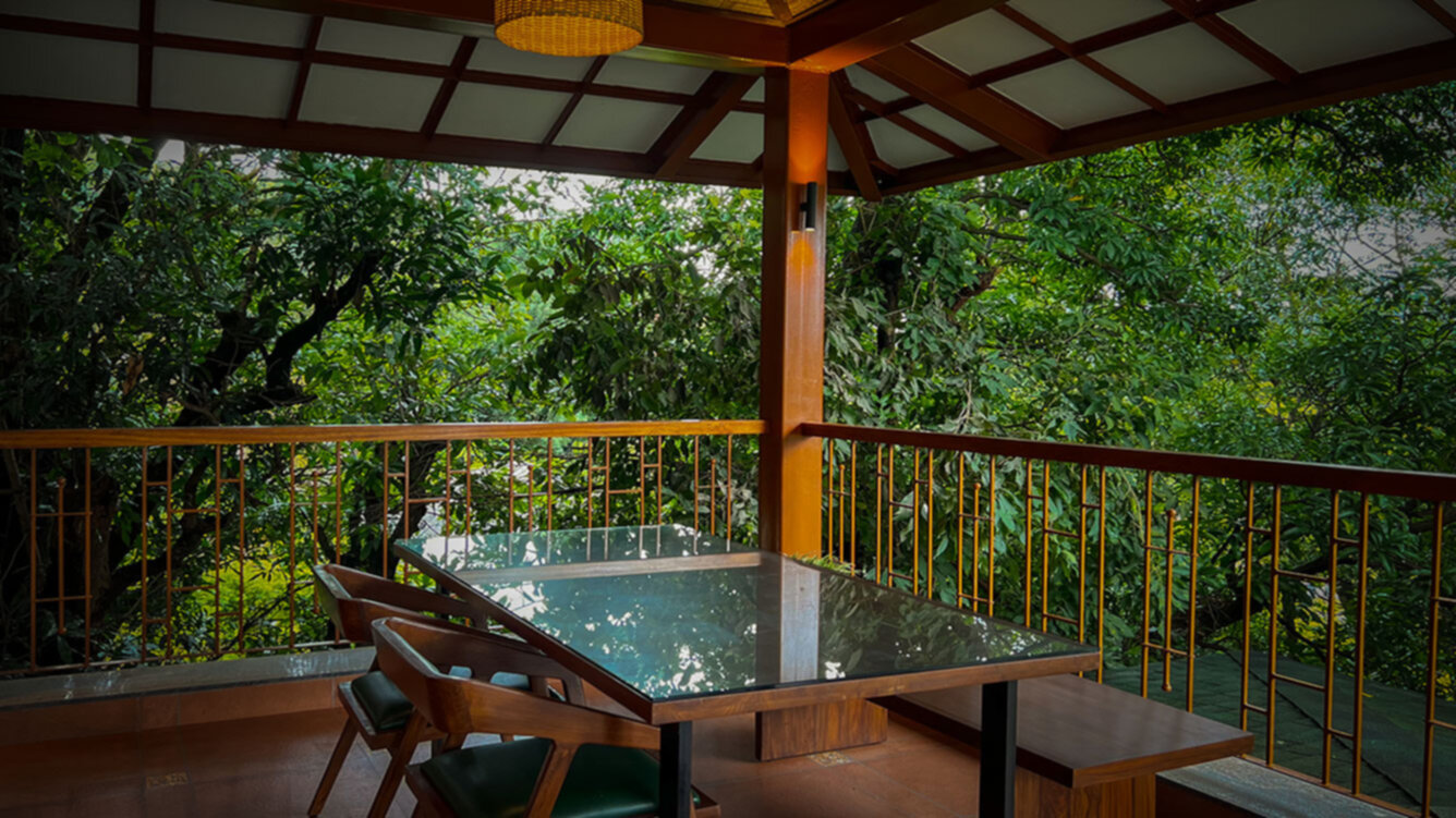 Elegant dining setup at Antheia Resorts